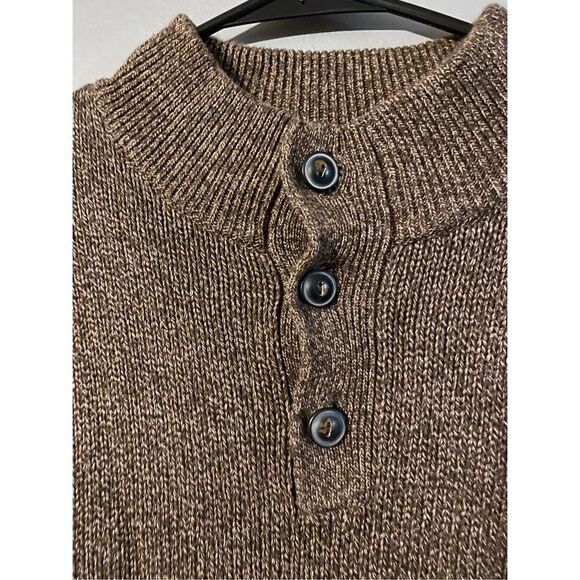 Chaps Men's Classic-Fit Striped Mockneck Twist Sweater Walnut Size XL - Picture 5 of 7